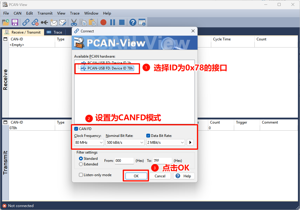 PCAN-View Connection Configuration